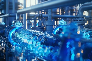 Animation of a realistic blue hydrogen extraction procedure. Generative Ai