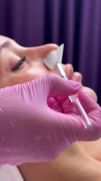 Chemical Peel Face Treatment with Retinol Serum.