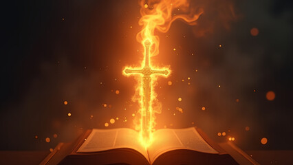 Sword of the spirit Holy bible For the word of God is living and active sharper than any double-edged sword Flaming sword of the spirit and the word of god concept art