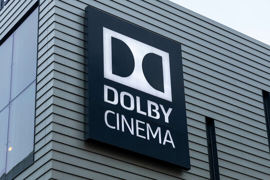 Dolby Cinema logo sign. Dolby Cinema combines the most powerful audio and visual technologies with an innovative design