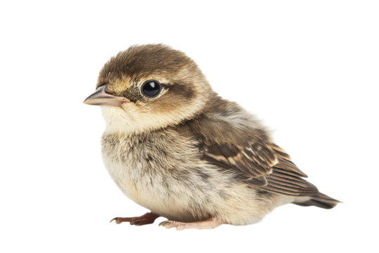 Charming Swallow Chick Isolated on a transparent Background Perfect for Educational Materials and Nature Illustrations