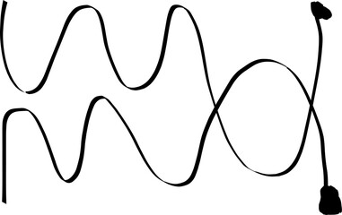 String wave. Radio wavy length. DNA and RNA strain illustration. Vectors of wavy. Dental tooth strings. Rope