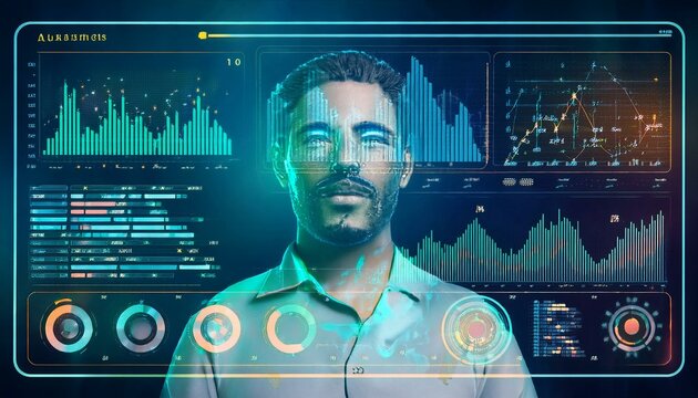 Hologramm Musik Diagramm Darstellung K&uuml;nstliche Intelligenz 