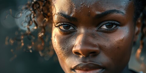 Individual outdoors, focused and serious about fitness, exercising or taking a break while feeling exhausted. Reflecting on workouts and training in sportswear