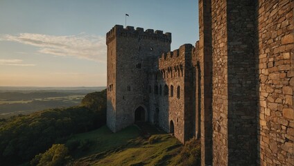 The archer tower's silhouette is stunning against the sunset