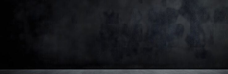 Naklejka premium Blank wide screen Real chalkboard background texture in college concept for back to school panoramic wallpaper for black friday white chalk text draw graphic. Empty surreal room wall blackboard pale.