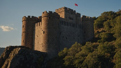 The majestic archer tower illuminates the night sky captivating all who see it