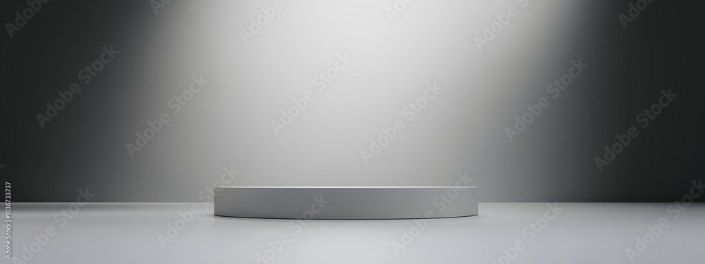 Wall mural abstract pastel gray color and gradient white light background in studio table backdrops display pro