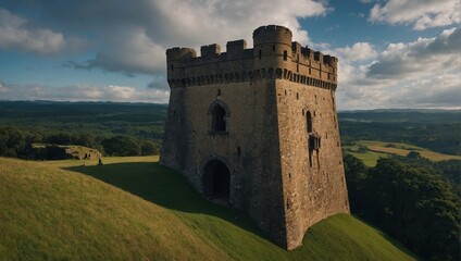 The stone walls of an ancient archer tower tell stories of battles fought and heroes made