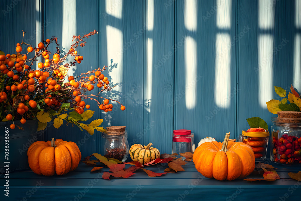 Canvas Prints Autumn Thanksgiving Colorful Setting Background