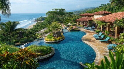 Unwind at a luxurious resort, surrounded by lush gardens, infinity pools, and stunning beachfront views.