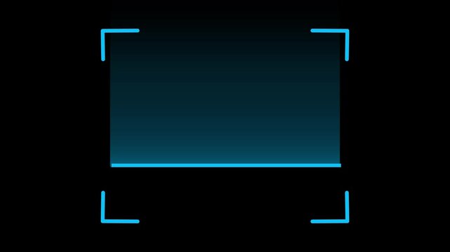 Blue QR Code Scanner Animation on Black Background. Futuristic barcode quick-response code scanning Bar. Alpha channel