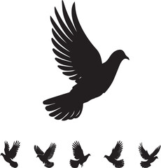 Obraz premium Graceful Flight: Silhouettes of Birds in Motion