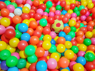 colorful plastic ball in the ball poll
