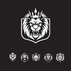 Obraz premium Regal Lions: Crowned Emblems of Majesty