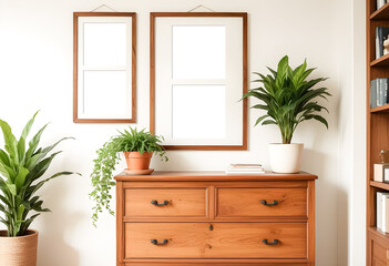 Wood frame decoration interior living room and kitchen wall light sunshine bright 