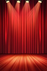 red theater curtains in dramatic lighting