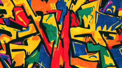Obraz premium Vibrant and chaotic abstract graffiti background.
