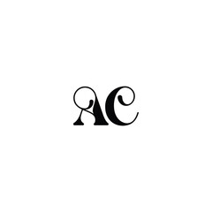 Fototapeta premium AC monogram logo design letter text name symbol monochrome logotype alphabet character simple logo