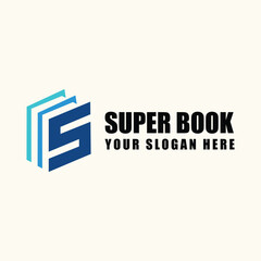 letter S book logo design element vector template