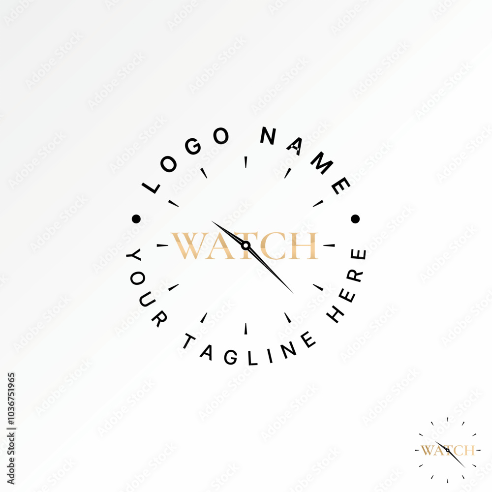 Poster logo design graphic concept creative premium vector stock image graphic initial text word watch font