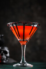 Spooky red Halloween monster cocktail