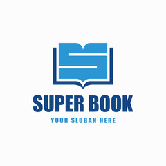Fototapeta premium letter S book logo design element vector template
