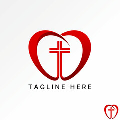 Fototapeta premium Logo design graphic concept creative abstract premium vector stock love spirit christian church lord jesus. Related to religion baptist organization