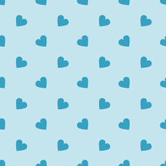 Heart pattern 3Seamless pattern with hearts. Endless pattern for Valentine's day. Repeating pattern with blue hearts for wallpaper, textiles, packaging