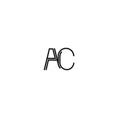Obraz premium AC monogram logo design letter text name symbol monochrome logotype alphabet character simple logo