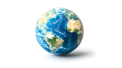 Fototapeta premium Earth isolated on the white background. Science photo with copy space. 