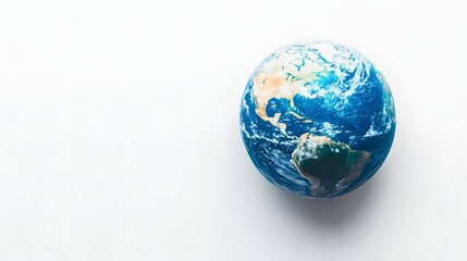 Earth isolated on the white background. Science photo with copy space. 