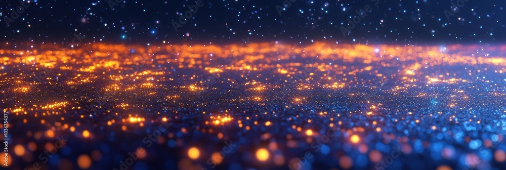 Poster stars twinkle overhead as vibrant abstract christmas lights create a stunning display in the night s