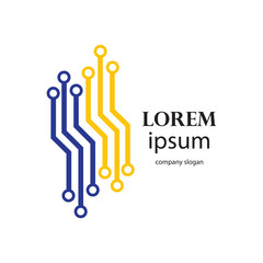 technology world logo design