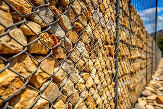 Background of tilted angle caliche rock pattern fence
