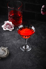 Spooky red Halloween monster cocktail