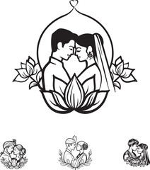 Elegant Line Art Logo for Indian Weddings: Aesthetic Design Inspiration