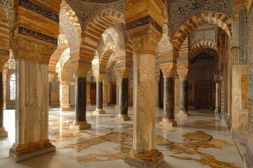 Obraz premium Beautiful mosque as a place of worship for Muslims created with Generative AI