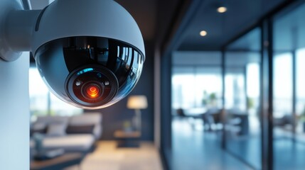 Modern Home Security Camera in Professional Setting