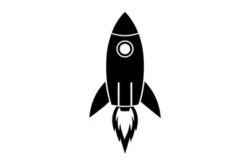 Rocket silhouette vector icon illustration.