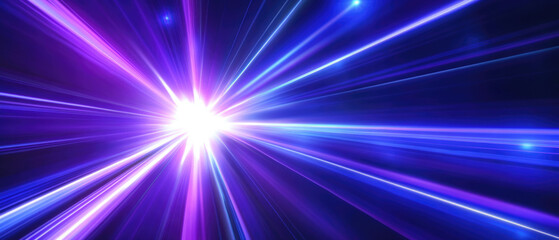 Vibrant Blue And Purple Lights Burst From The Center