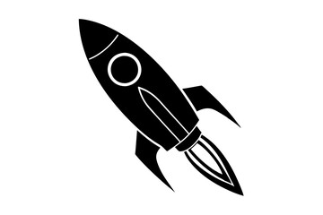 Rocket silhouette vector icon illustration.