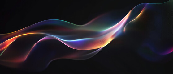 Serpentine Flow Of Vibrant Light Over Dark Background.