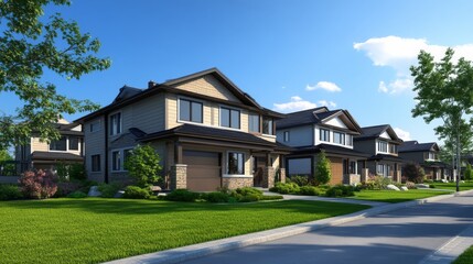 Modern Residential Neighborhood with Clean Lines