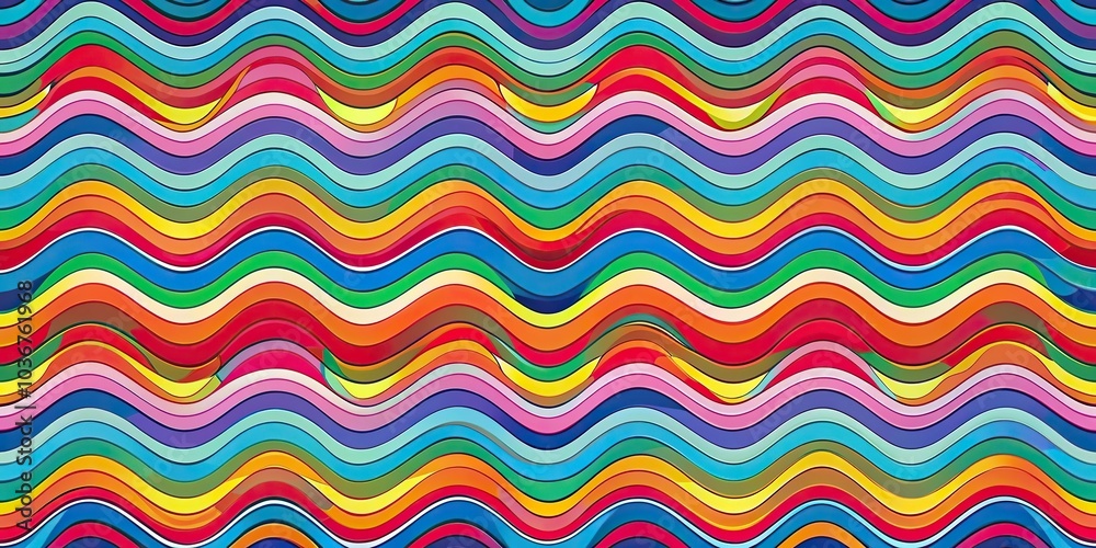 Wall mural abstract colorful seamless pattern with wave design