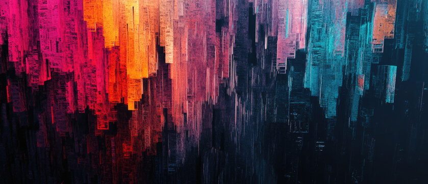 Dynamic Vertical Abstract In Red, Orange, And Blue Hues