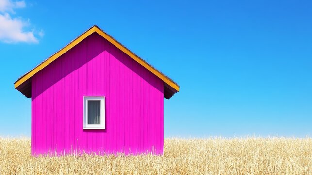 Modern Vibrant House in Countryside Landscape