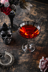 Spooky red Halloween monster cocktail