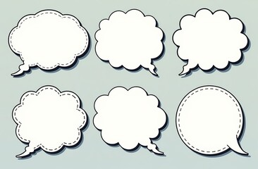 Comic speech bubbles. Set of speech bubbles. Empty Dialog Clouds. Illustration for Comics Book, Social Media Banners, Promotional Material. Blank empty speech bubbles for infographics. Vector graphics