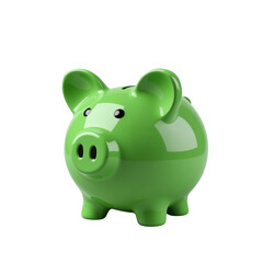 Bright Green Piggy Bank for Saving Money and Financial Planning